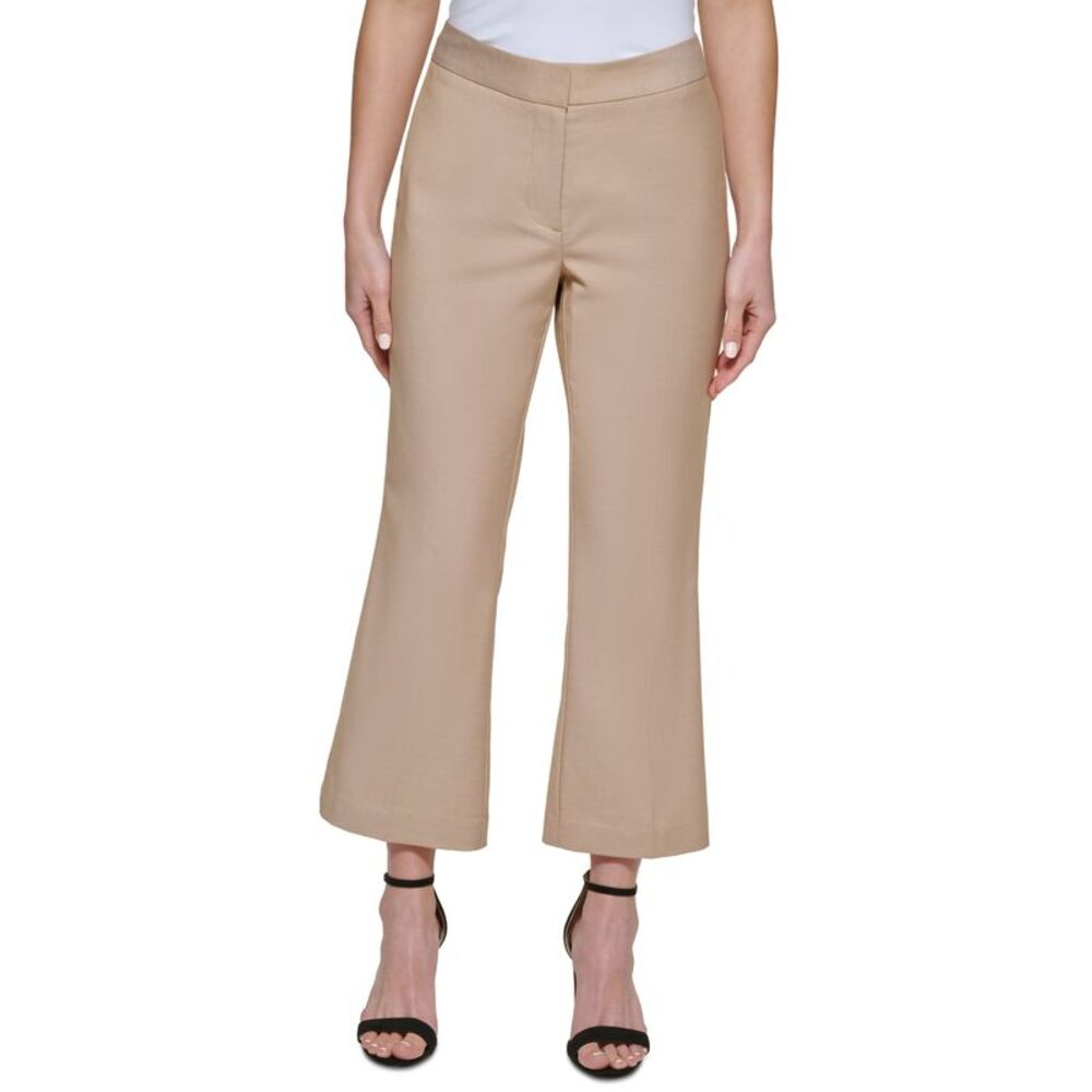 DKNY Women's Mid-Rise Cropped Wide-Leg Pants
